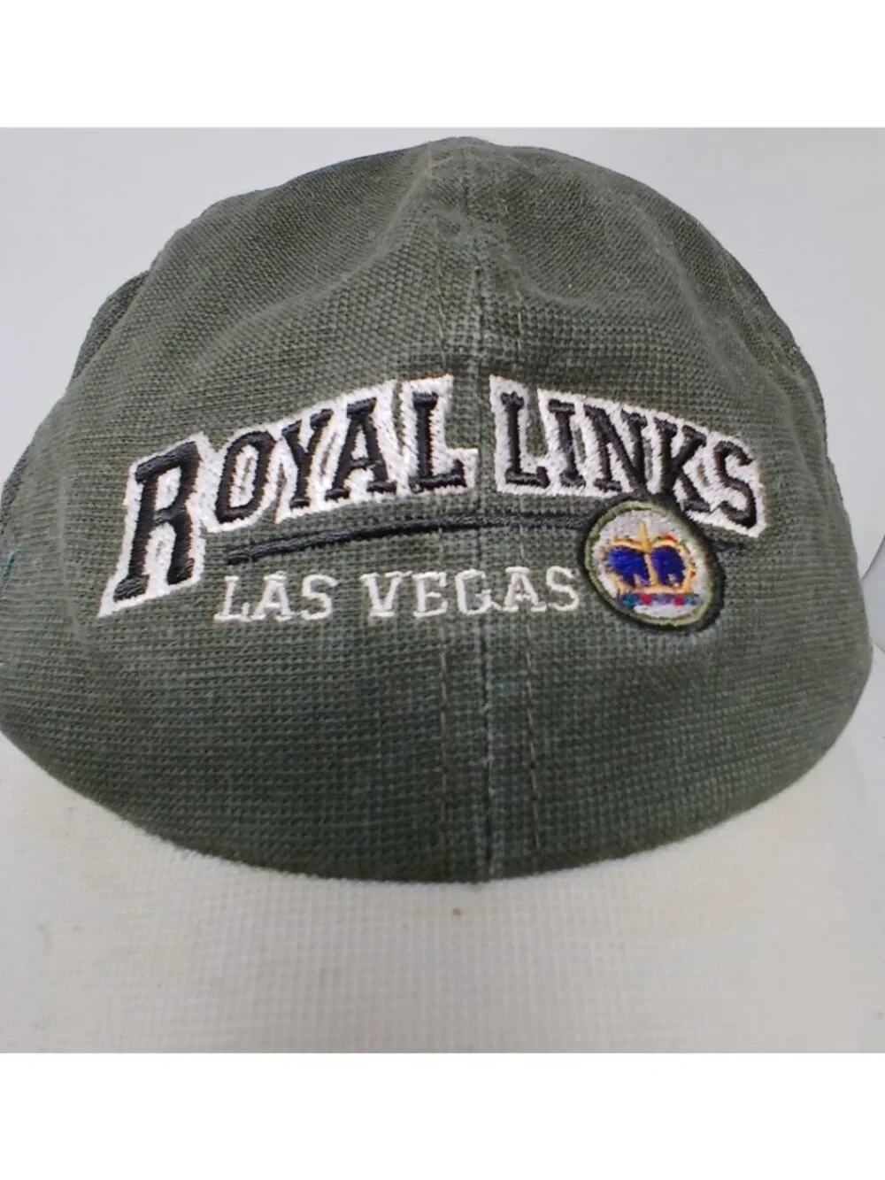 Royal Links Las Vegas Green & Beige Distressed Golf Hat Imperial Adj Strap #D-15